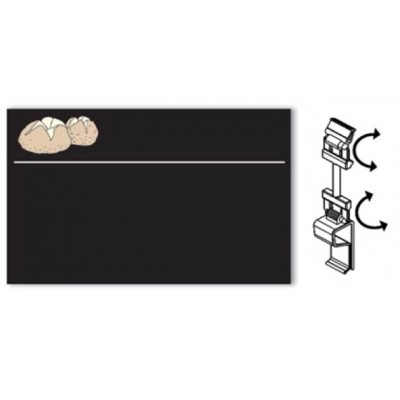 SEGNAPREZZO NERO PANE IN PVC CF 25 PZ CON MOLLETTA ASTA 5 CM CLIP