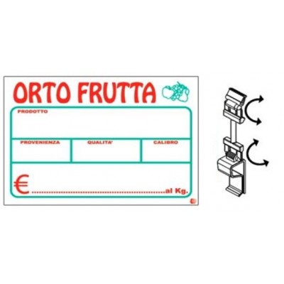 SEGNAPREZZO ORTOFRUTTA CON TENAGLIA ASTA CLIP