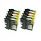 KIT 10 CARTUCCE PER BROTHER LC980 LC1100 DCP-145 DCP-165C DCP-197 DCP-365CN DCP-585C