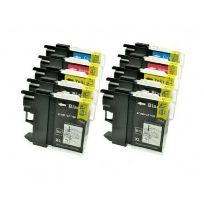 KIT 10 CARTUCCE PER BROTHER LC980 LC1100 DCP-145 DCP-165C DCP-197 DCP-365CN DCP-585C