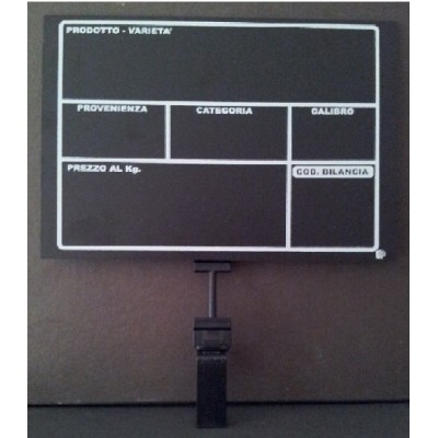 SEGNAPREZZO PVC ORTOFRUTTA NERO A4 CANCELLABILE