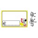 SEGNAPREZZO PVC RETTANGOLARE FORMAGGIO CANCELLABILE 25 PZ CON MOLLETTE ASTA 5 CM CLIP