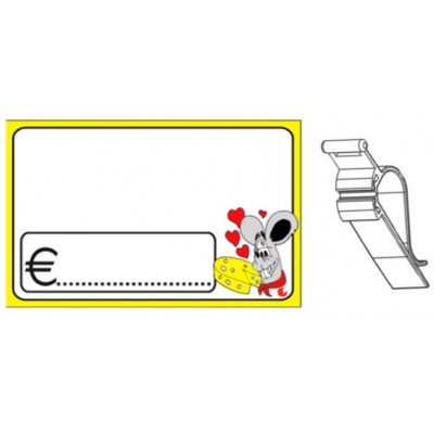 SEGNAPREZZO PVC RETTANGOLARE FORMAGGIO CANCELLABILE 25 PZ CON TENAGLIA