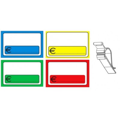 SEGNAPREZZO PVC RETTANGOLARE GENERICO CANCELLABILE 25 PZ CON TENAGLIA