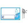 SEGNAPREZZO PVC RETTANGOLARE PESCE CANCELLABILE 25 PZ CON AGO PVC CLIP