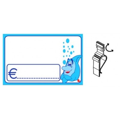 SEGNAPREZZO PVC RETTANGOLARE PESCE CANCELLABILE 25 PZ CON TEN-CLIP