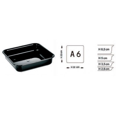VASSOIO METACRILATO NERO 22X22 H. 2,6 CM