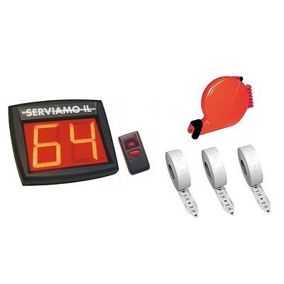 KIT ELIMINACODE(DISPLAY/RADICOMANDO/CHIOCCIOLA/5 ROTOLI ELIMINACODE)