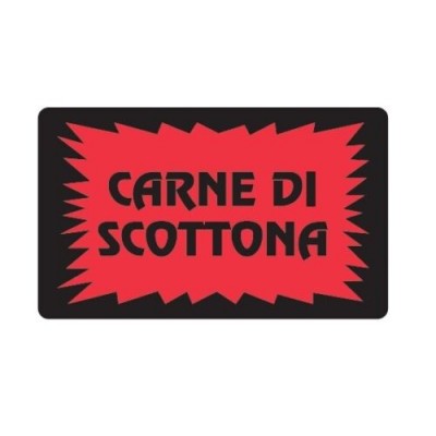 ROTOLO ETICHETTE PATINATE 50X30 MM ET. 1000 STAMPATE CARNE DI SCOTTONA