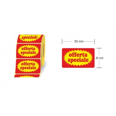 ROTOLO ETICHETTE PATINATE 50X30 mm ET.1000 STAMPATE OFFERTA SPECIALE