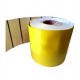 Cartoncino termico fondo giallo da 105 gr. mis. mm. 55X38 foro 26 DM mm 50 retrostampato con tacca nera pz 250