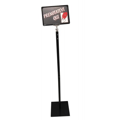 PIANTANA ASTA SINGOLA CON BASE QUADRATA + CARTELLO ISTRUZIONI