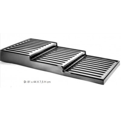 ALZATA DA BANCO TERMOFORMATA 3 PIANI NERA 810X400X75H MM