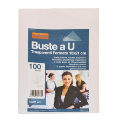 BUSTA A U TRASPARENTI F.TO CM 22X30 CF.50