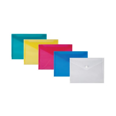 BUSTA CON BOTTONE COL. ASS. F.TO A4 CF.5