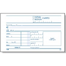 BLOCCO RICEVUTA D'AFFITTO 2 COPIE 9,8 x 16,5 CM BM