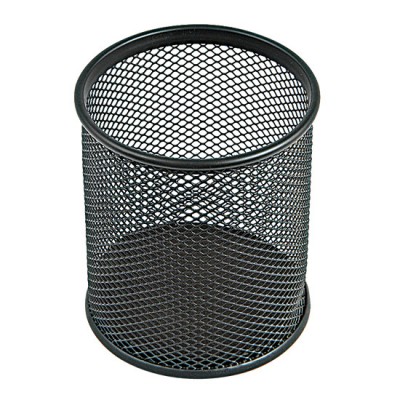 BICCHIERE PORTA PENNE RETE Ø 8cm NERO