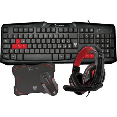 TECHMADE KIT GAMING 2 TASTIERA MOUSE CUFFIE E PAD