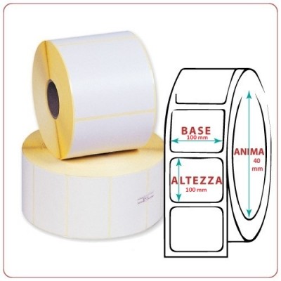 ROTOLO ETICHETTE MM.100X100 VELLUM ADESIVE ET.450 FORO 40
