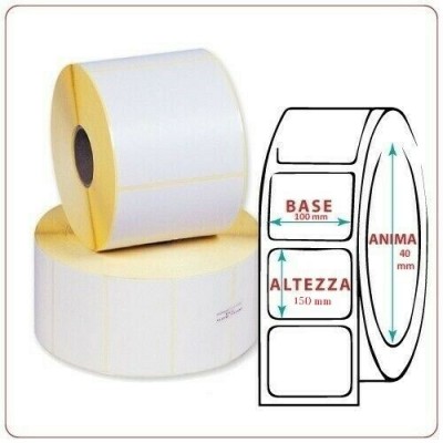 ROTOLO ETICHETTE MM.100X150 VELLUM ADESIVE ET.330 FORO 40