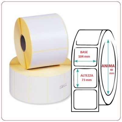 ROTOLO ETICHETTE MM.104X73 VELLUM ADESIVE ET.700 FORO 40