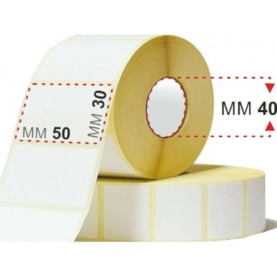 ROTOLO ETICHETTE MM.50X30 VELLUM ADESIVE ET.1450 FORO 40