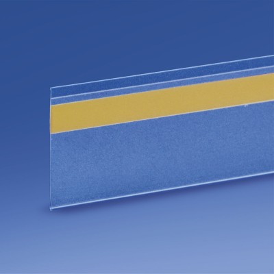 Profilo porta prezzo piatto adesivo.H40 Lunghezza 988 mm Trasparente