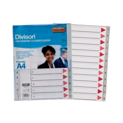 DIVISORI PLASTIFIC. 1-12 F.TO A4 CF.10