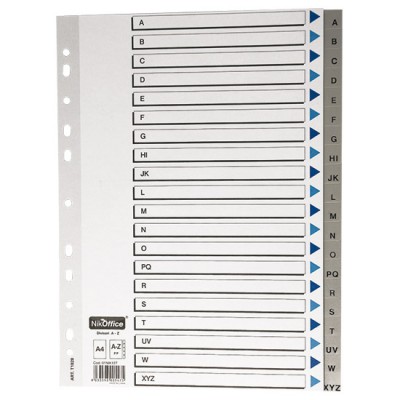DIVISORI PLASTIFICATI A-Z F.TO A4 CF.5