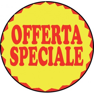 BOLLINI ø 35MM FL GIALLO STAMPATO OFFERTA SPECIALE PZ.3000