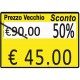 ETICHETTE PER PREZZATRICE MM 26X19 PROMO TAGLIO PREZZO