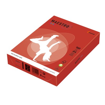 Carta Color A4 160 gr Maestro 250fg CO44 Rosso Forte