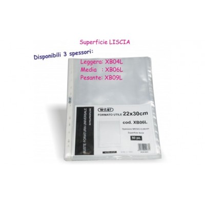 50 buste foratura 22x30cm LEGGERA 0,04mm