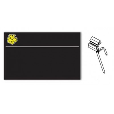 SEGNAPREZZO NERO FORMAGGI IN PVC CF 25 PZ CON AGO DOPPIA PUNTA STANDARD